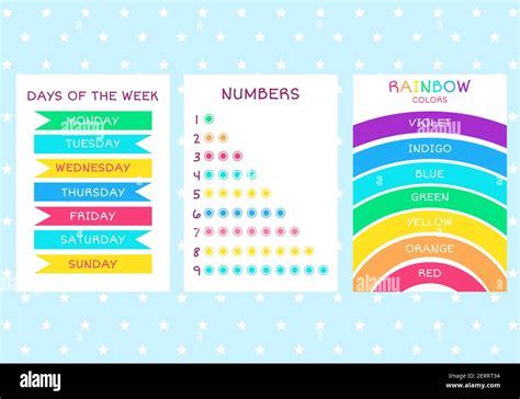 Learn The Names Of The Rainbow Colors Days Of The Week And Numbers