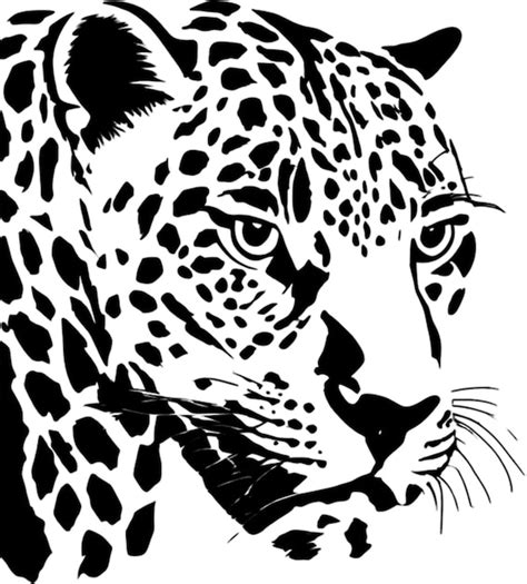 Premium Psd Black Jaguar Stencil Art Sleek Powerful Feline Silhouette