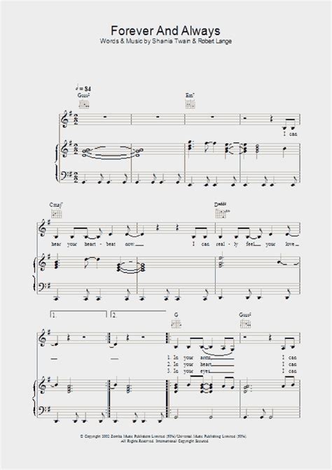 Forever And Always Piano Sheet Music Onlinepianist