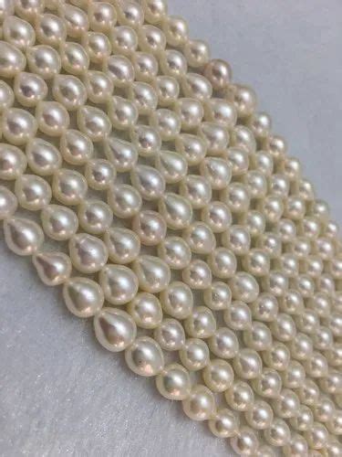 Freshwater Rice Shape White Mm Beads Pearl String In Gram At Rs