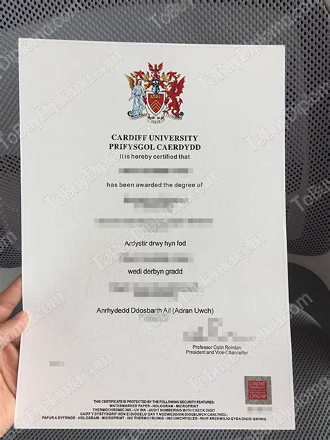 Buy Cardiff University Fake Diploma Prifysgol Caerdydd Degree