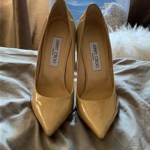 Jimmy Choo Shoes Jimmy Choo Nude Patent Leather Anouk Pumps Poshmark