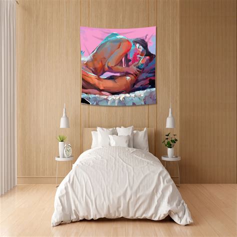 Nude Woman Wall Painting Art Decor Couple Love Tapestries Vintage Erotic Tapestry For Home Room