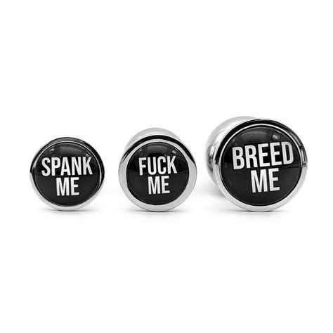 Custom Butt Plug Set With Bad Words Phrases Spank Me Fuck Me Breed
