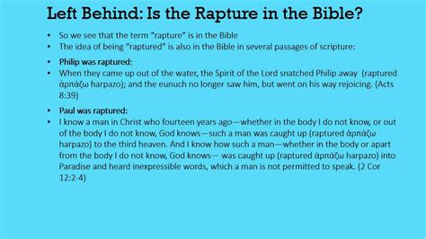 Left Behind Is The Rapture In The Bible YouTube