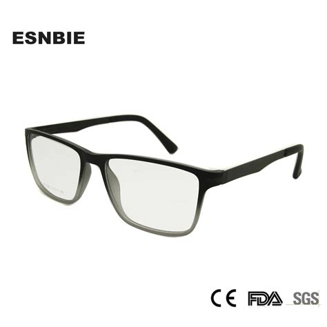 Esnbie Tr90 Plastic Memory Eyeglasses Frames Men Myopia Unisex Square