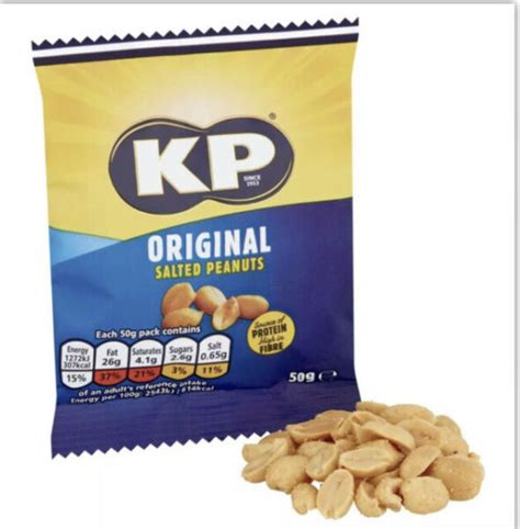 KP Nuts Salted Peanuts Pub Card Pack Savoury Snacks, 21x50g for sale