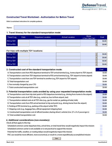 New Constructed Travel Worksheet R Airnationalguard