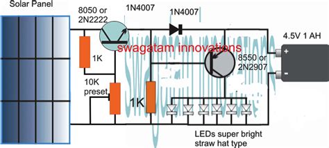 Solar Light Diagram Solar Powered Led Lamp Circuit These Cells Are Available In Two Types