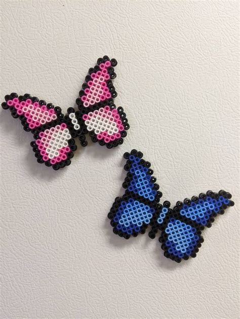 Butterfly Perler Bead Magnet Pink Or Blue Etsy Hamma Beads Ideas