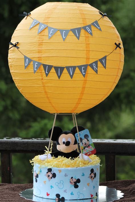 Mickey Mouse Hot Air Balloon Diaper Cake Facebook Babycakes Mickey Mouse Baby