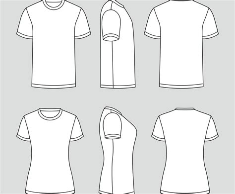 Outline White T Shirt Template Vector Art & Graphics | freevector.com