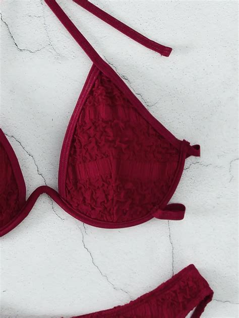 2023 Swimsuit Simple And Sexy Bikini Sets Nylon Thong Tie Up Two Piece Bikinis Women Swimwear