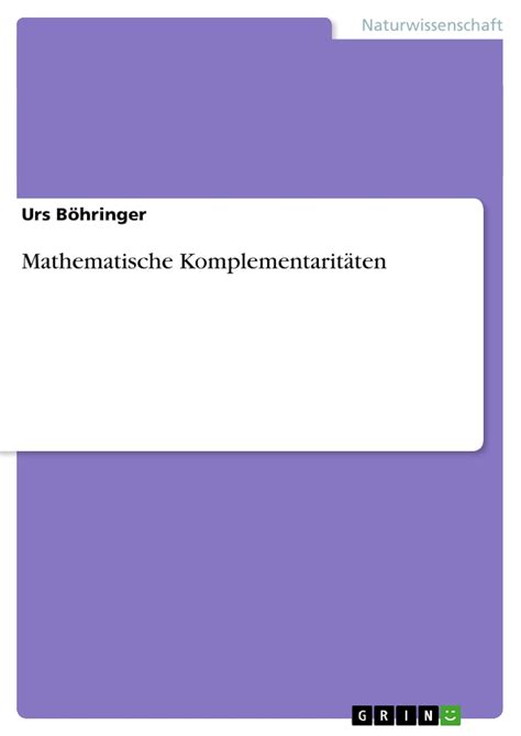 Amazon Mathematische Komplementaritäten German Edition