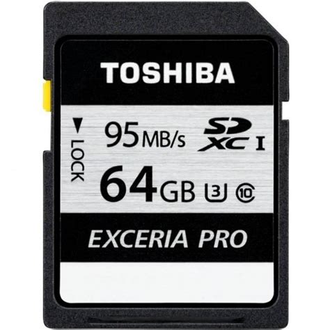 Карта памяти Toshiba EXCERIA PRO SDXC 64Gb UHS-I U3 95MB/s (R) 75MB/s ...