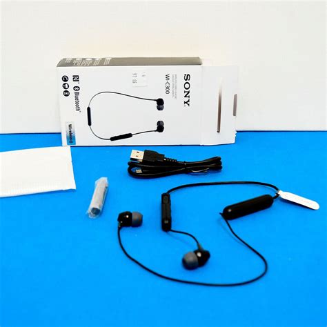 Sony WI-C300 Wireless NFC Bluetooth In-Ear Earbuds BLACK Headphones W ...
