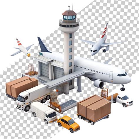 International airport in operation 3D vector | Premium AI-generated PSD