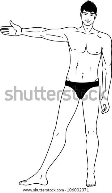 Full Length Front View Standing Naked Stock Vector Royalty Free Shutterstock