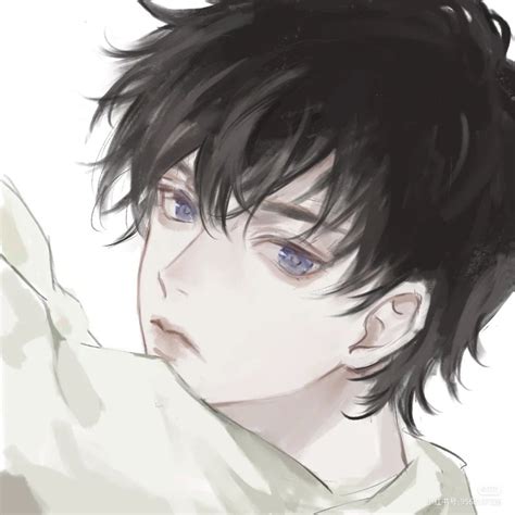 savefollow blue hair anime boy black hair blue eyes black hair