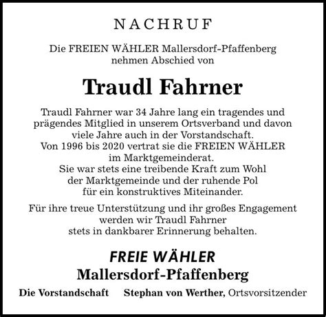 Traueranzeige Familienanzeigen Nachrufe Idowa Markt