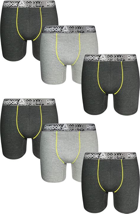 No Fly Reebok Mens 6 Pack Cotton Stretch Boxer Briefs Men Boxer Briefs