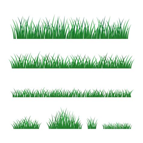 Premium Vector Grass Border Grass Border Set Realistic Style