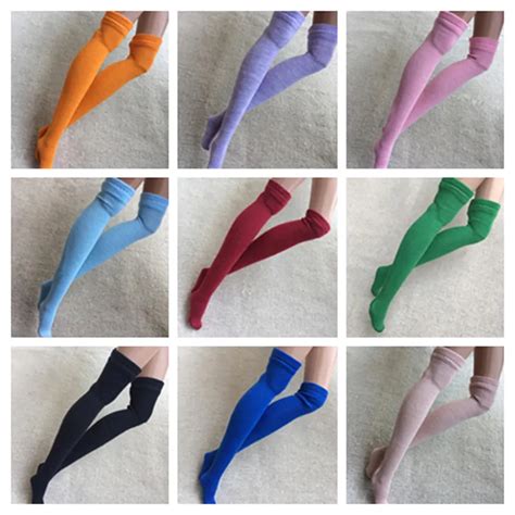 1 Pair Solid Color 16 Doll Stocking For Blyth Momoko Ob Azone Barbies Socks 30cm Doll