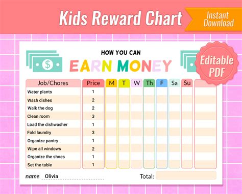 Pocket Money Reward Chart Printable | FREE Printable
