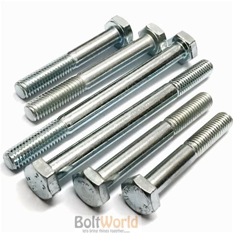 M12 12mm PART THREADED BOLT GRADE 8 8 ZINC SCREW HEXAGON HEX HEAD