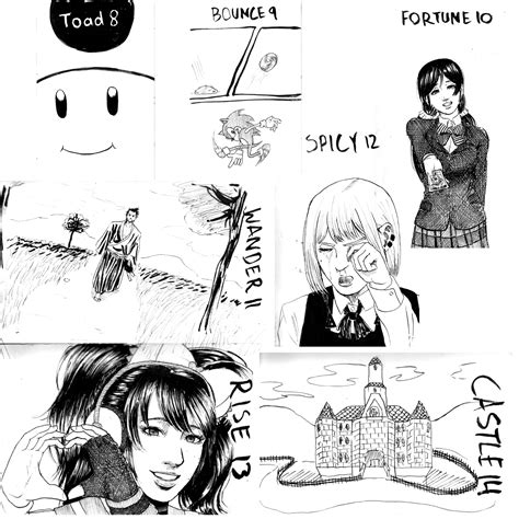 Collage Of The Second And Third Week Of Inktober 2023 Rinktober