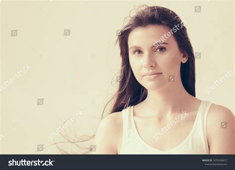 Beautiful Woman Natural Long Brunette Smooth Stock Photo Shutterstock