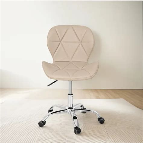Cadeira Escritório Secretária Estofado Couro Sintético Cor Nude MercadoLivre
