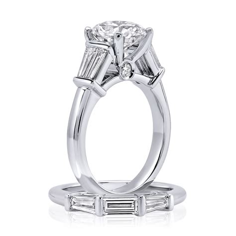 Double Baguette Engagement Ring Setting Xo Jewels