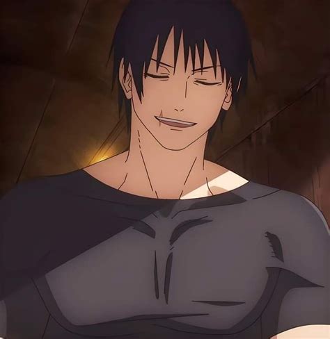 an anime man with black hair and no shirt