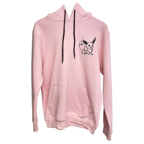Pokemon Eevee Pink Hoodie Embroidered Eevee Champion Hiro
