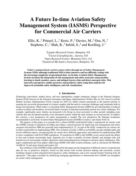 Pdf A Future In Time Aviation Safety Management System Iasms