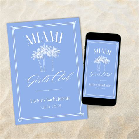 Miami Bachelorette Itinerary, Miami Bachelorette Template, Nautical
