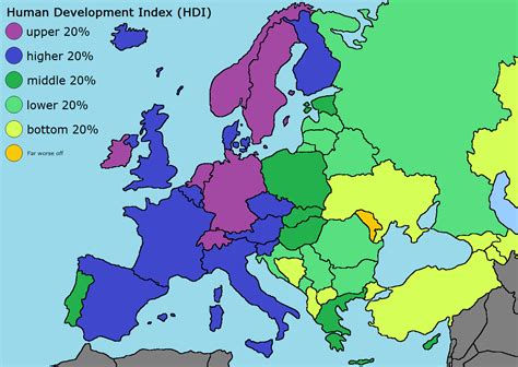 [oc] European Countries By Human Development Index Eastern Europe Is