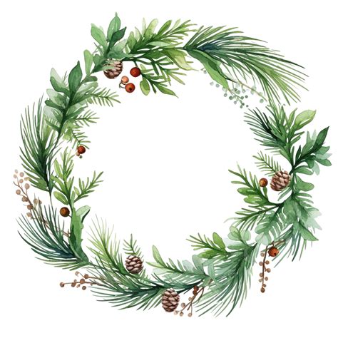 Wreath Of Pine Branches Christmas Wreath Illustration Christmas Wreath
