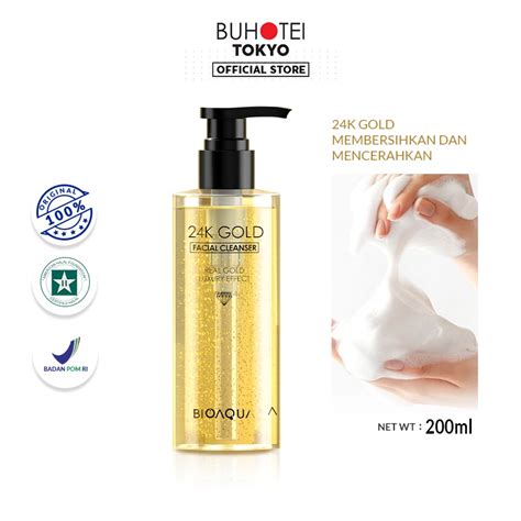 Jual BUHOTEI BIOAQUA 24K Gold Facial Cleanser 200ml Amino Acid Sabun