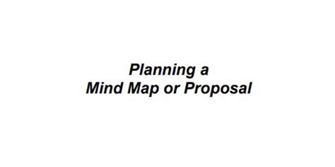 Planning a Mind Map