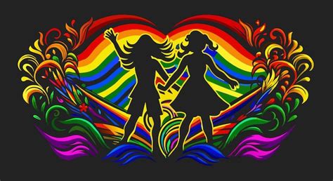Premium Vector Vibrant Illustration Capturing The Joy Of Two Women With Lesbian Identity