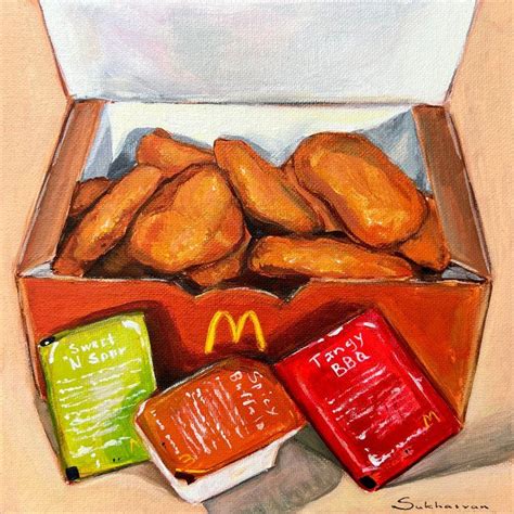 Buy Mcdonalds Chicken Nuggets Acrylic Painting By Victoria Sukhasyan