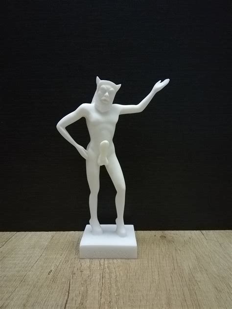 Satyr Pan Faun Nude Male Greek Mythology Handmade Alabaster Etsy