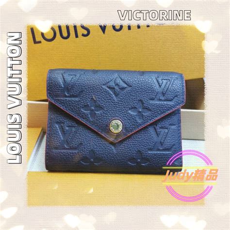 二手 Louis Vuitton 路易威登 Lv Victorine 錢包 黑色壓紋 三折短夾皮夾卡夾 M64577 蝦皮購物