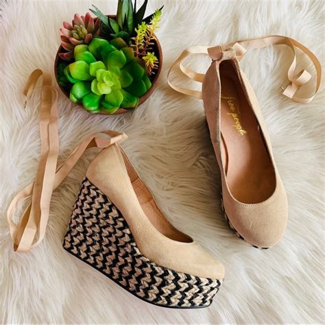 Free People Shoes Free People Nude Wedge Espadrilles Sz Classy Poshmark