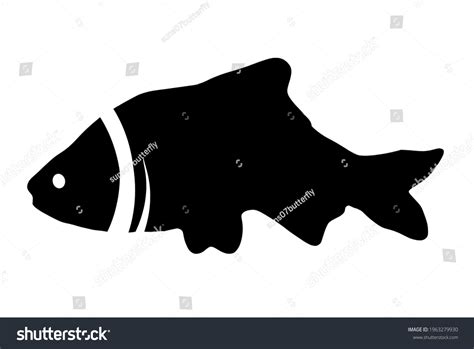 Black Silhouette Fish On White Background Stock Vector (Royalty Free) 1963279930 | Shutterstock