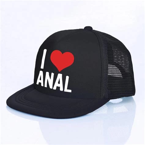 I Love Anal Letters Printed Snapback Cap Heart Love Sex Baseball Hats Gay Pride Prank Joke Penis
