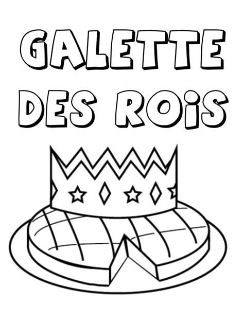 Coloriage Épiphanie rois mages galette