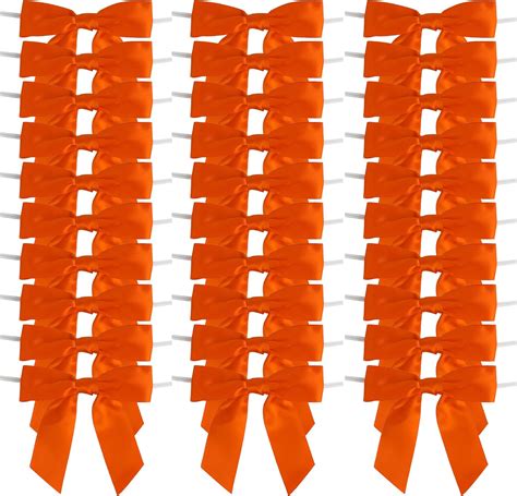 Amazon Aimudi Twist Tie Bows For Treat Bags Orange Satin